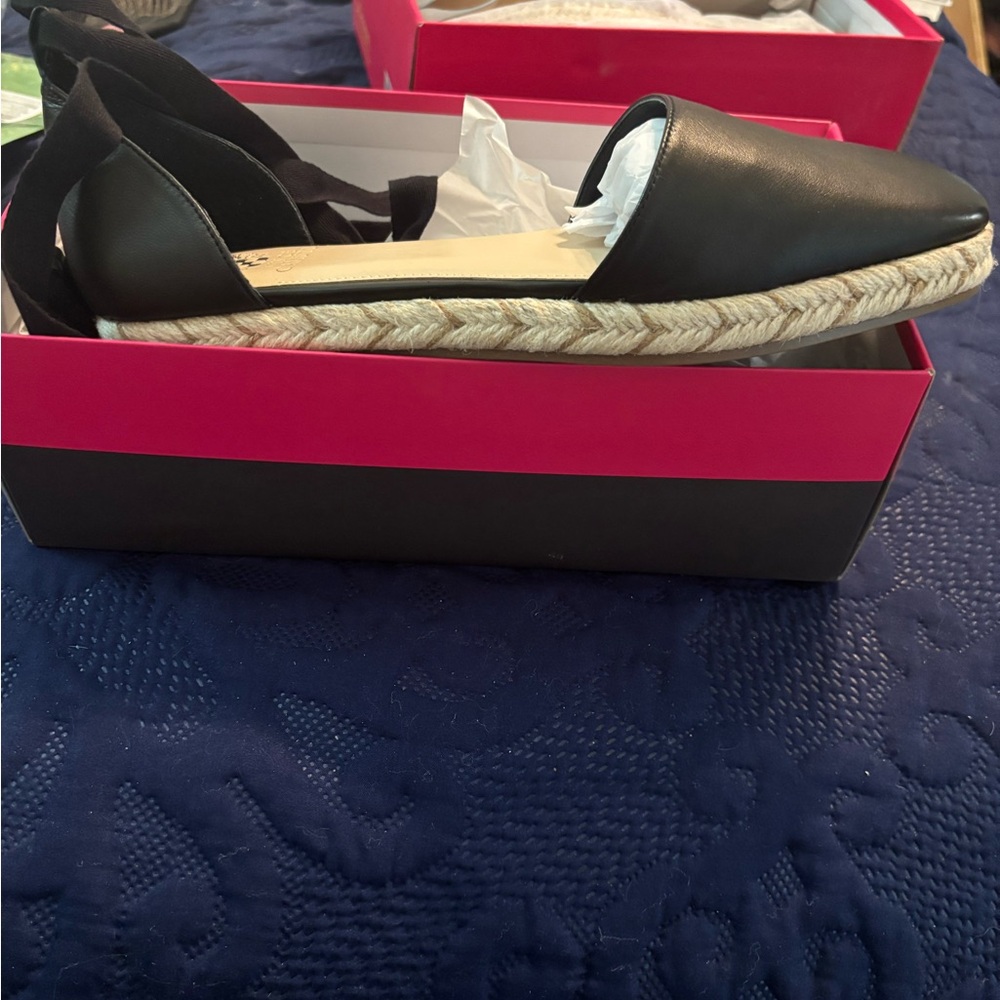 Vince Camuto Black Espadrille Slip-On Shoes